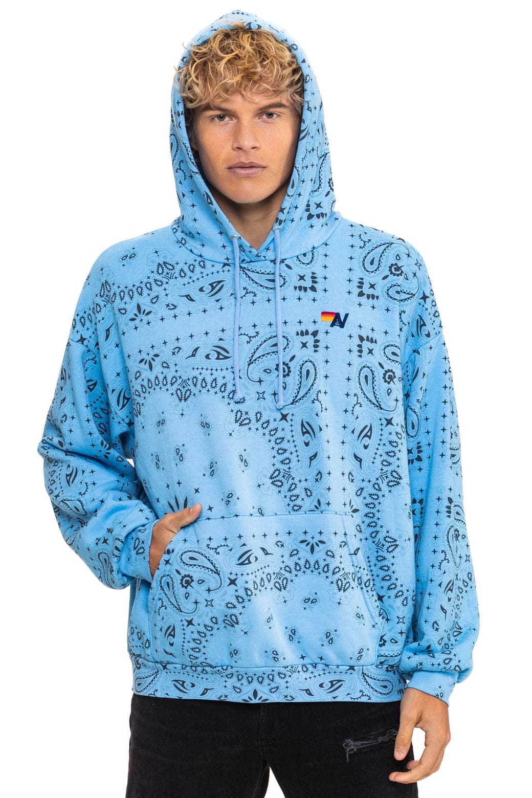 Classic BANDANA RELAXED PULLOVER HOODIE - SKY