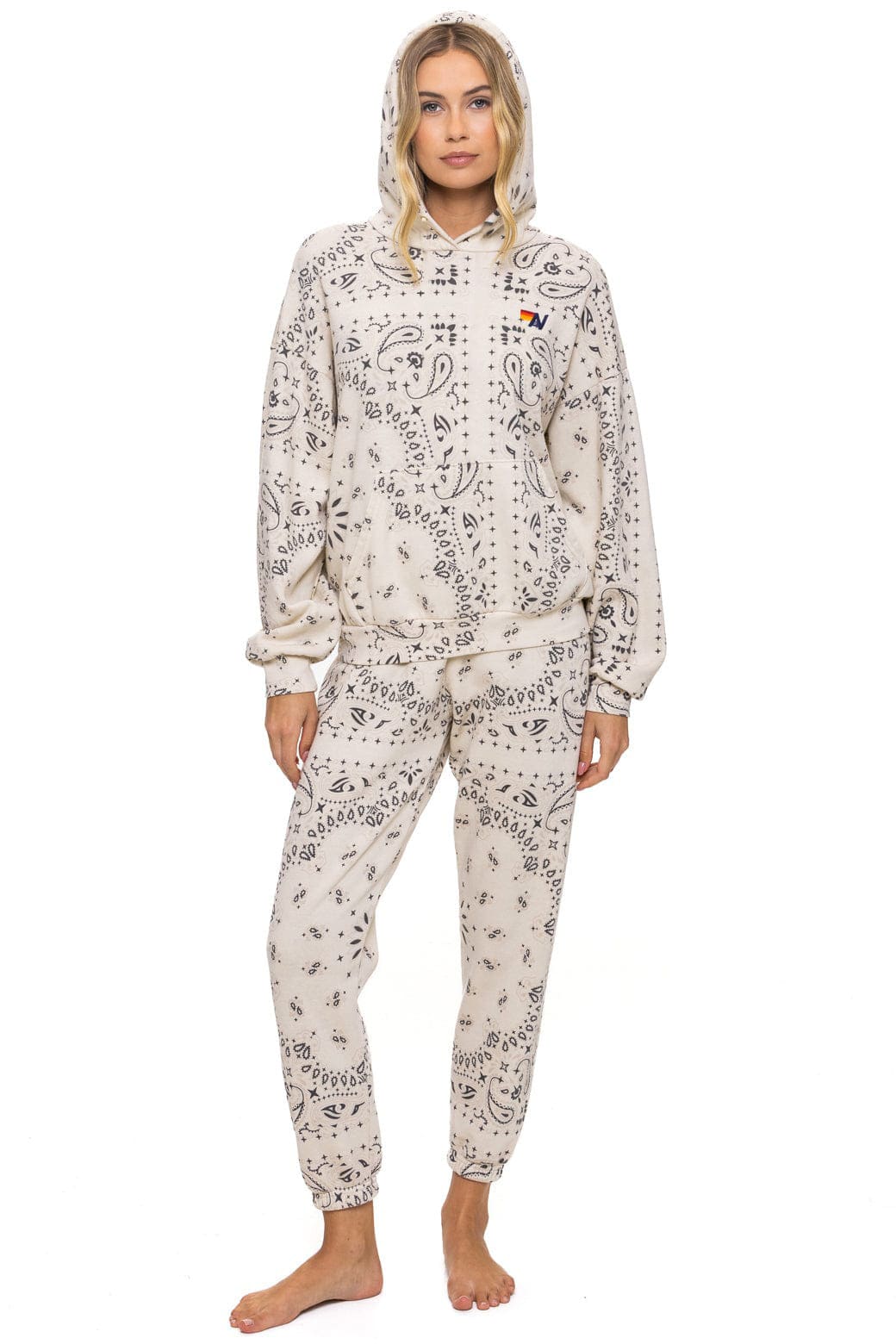 Classic BANDANA RELAXED PULLOVER HOODIE - VINTAGE WHITE