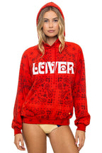 Classic BANDANA LOVER RELAXED PULLOVER HOODIE - RED