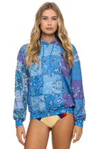 Classic BANDANA QUILTED RELAXED PULLOVER HOODIE - BLUE
