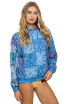 Classic BANDANA QUILTED RELAXED PULLOVER HOODIE - BLUE