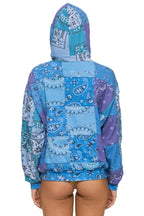 Classic BANDANA QUILTED RELAXED PULLOVER HOODIE - BLUE