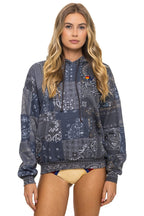 Classic BANDANA QUILTED RELAXED PULLOVER HOODIE - CHARCOAL