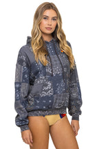 Classic BANDANA QUILTED RELAXED PULLOVER HOODIE - CHARCOAL