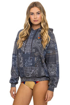 Classic BANDANA QUILTED RELAXED PULLOVER HOODIE - CHARCOAL