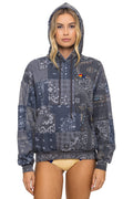 Classic BANDANA QUILTED RELAXED PULLOVER HOODIE - CHARCOAL
