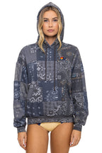Classic BANDANA QUILTED RELAXED PULLOVER HOODIE - CHARCOAL