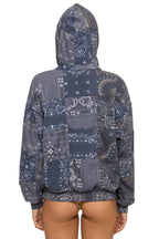 Classic BANDANA QUILTED RELAXED PULLOVER HOODIE - CHARCOAL
