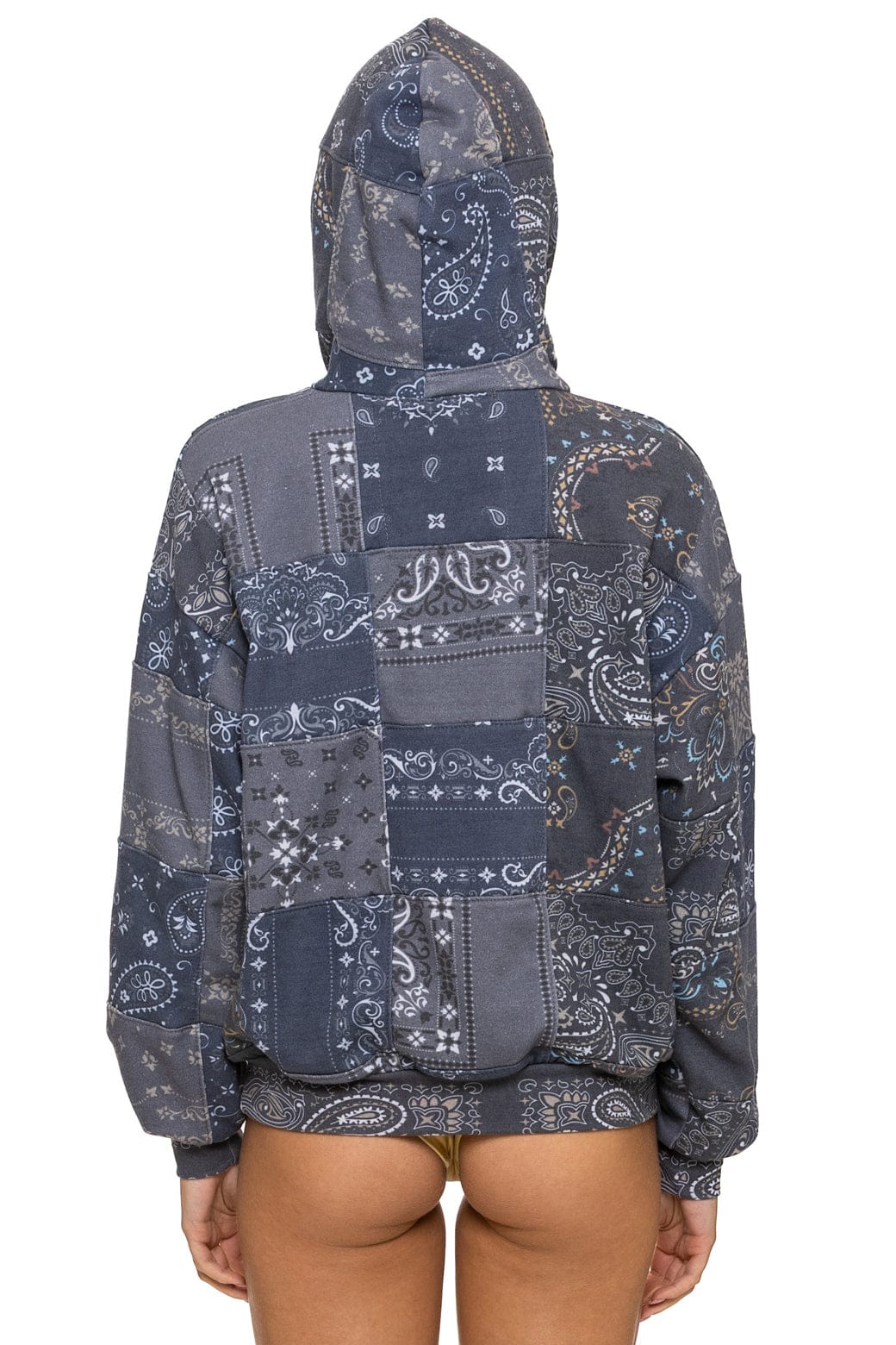 Classic BANDANA QUILTED RELAXED PULLOVER HOODIE - CHARCOAL