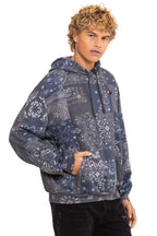 Classic BANDANA QUILTED RELAXED PULLOVER HOODIE - CHARCOAL