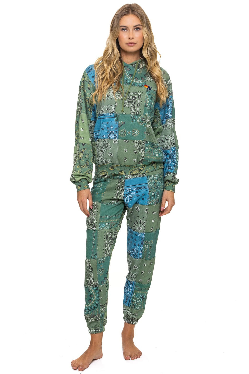 Classic BANDANA QUILTED SWEATPANTS - GREEN