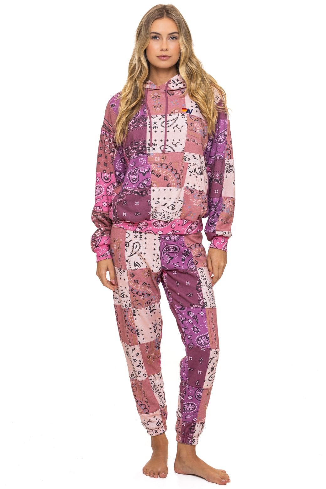 Classic BANDANA QUILTED SWEATPANTS - PINK