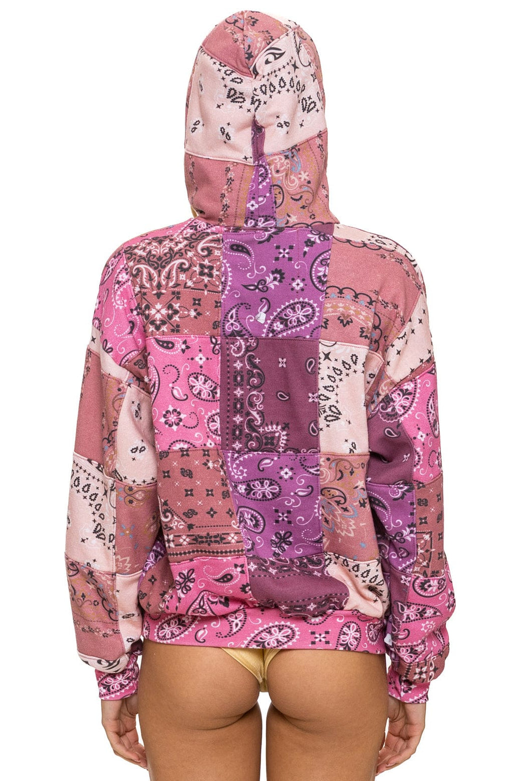 Classic BANDANA QUILTED RELAXED PULLOVER HOODIE - PINK