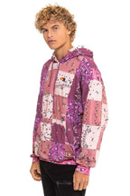 Classic BANDANA QUILTED RELAXED PULLOVER HOODIE - PINK