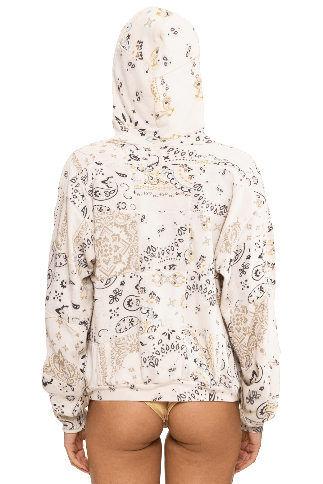 Classic BANDANA QUILTED RELAXED PULLOVER HOODIE - VINTAGE WHITE