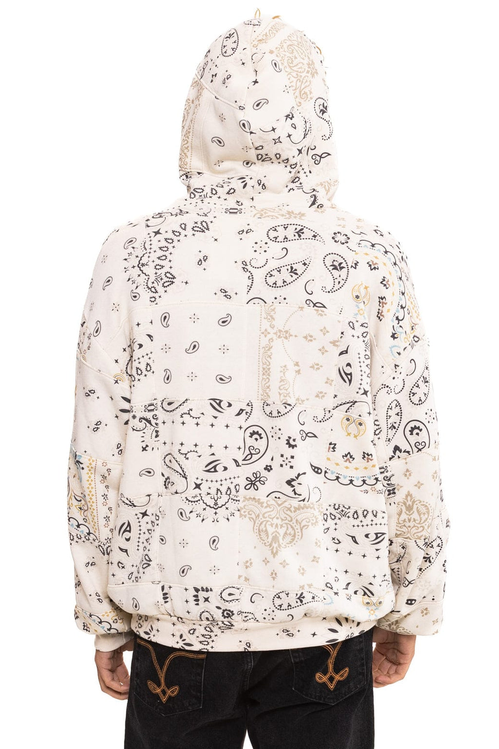 Classic BANDANA QUILTED RELAXED PULLOVER HOODIE - VINTAGE WHITE