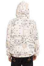 Classic BANDANA QUILTED RELAXED PULLOVER HOODIE - VINTAGE WHITE