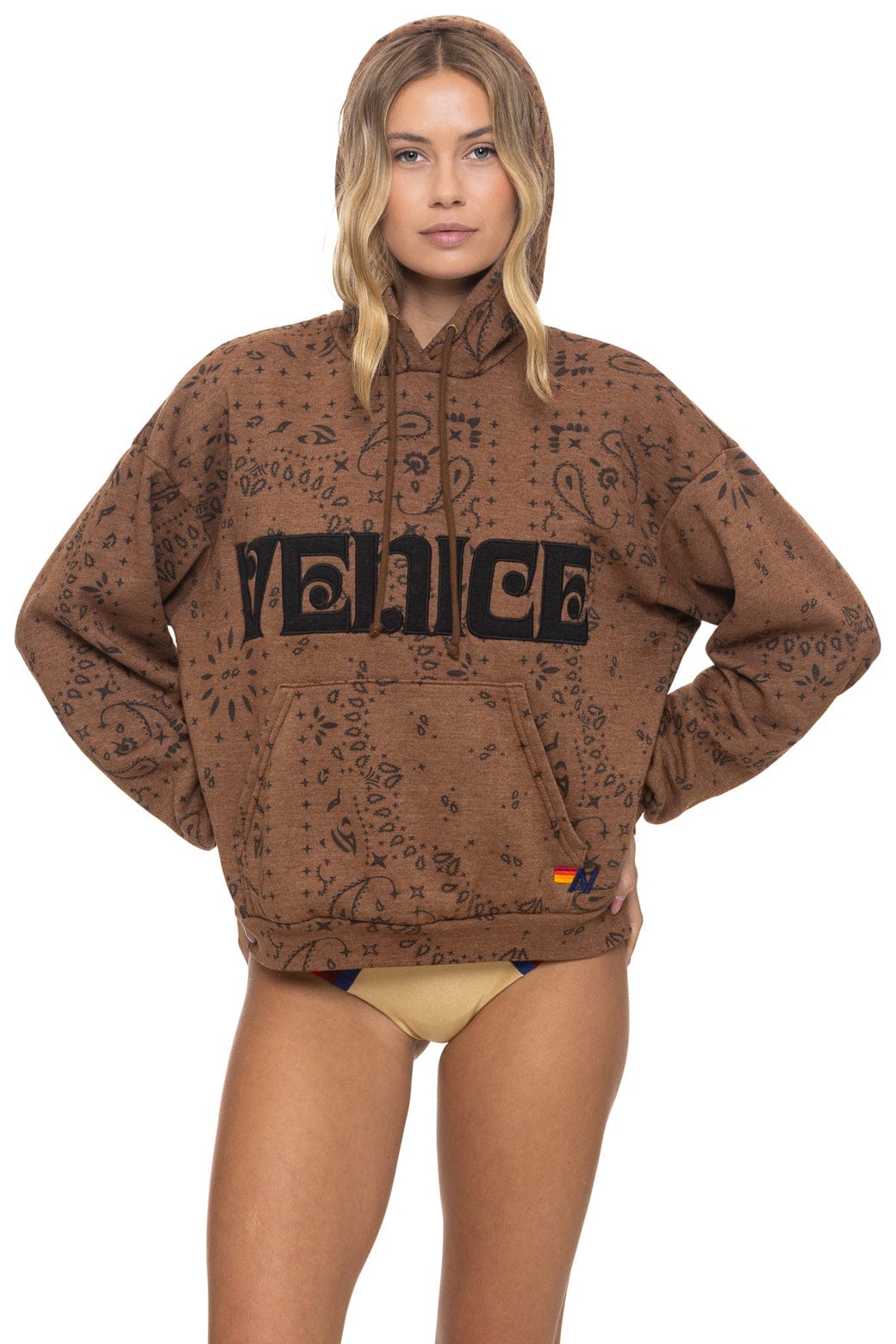 Classic BANDANA VENICE RELAXED PULLOVER HOODIE - CINNAMON