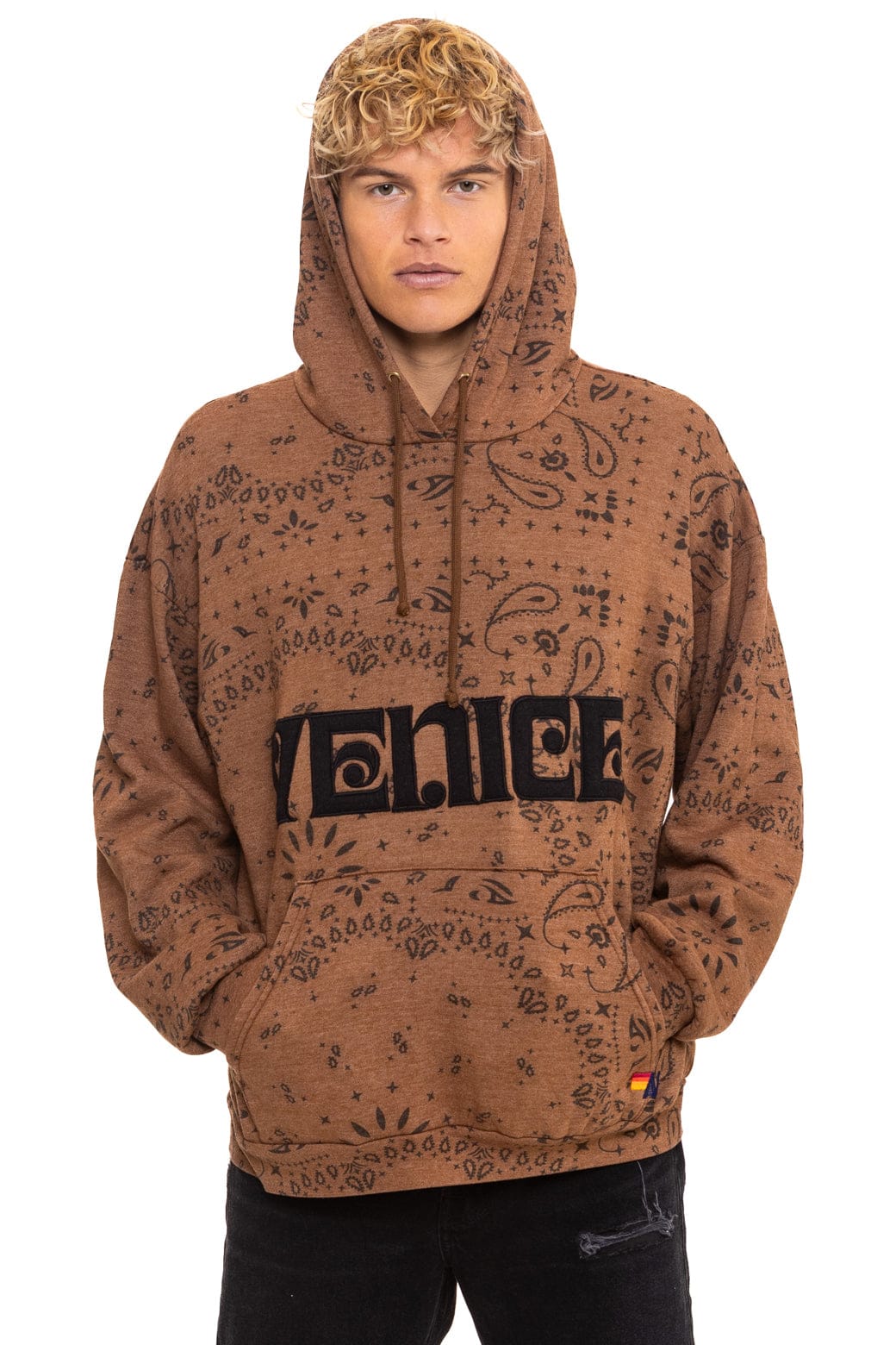 Classic BANDANA VENICE RELAXED PULLOVER HOODIE - CINNAMON