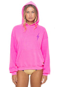 Classic BOLT STITCH RELAXED PULLOVER HOODIE - NEON PINK NEON PURPLE