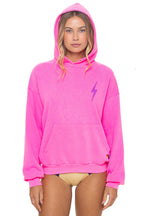 Classic BOLT STITCH RELAXED PULLOVER HOODIE - NEON PINK NEON PURPLE