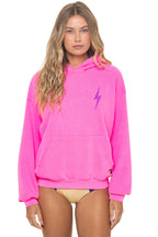 Classic BOLT STITCH RELAXED PULLOVER HOODIE - NEON PINK NEON PURPLE