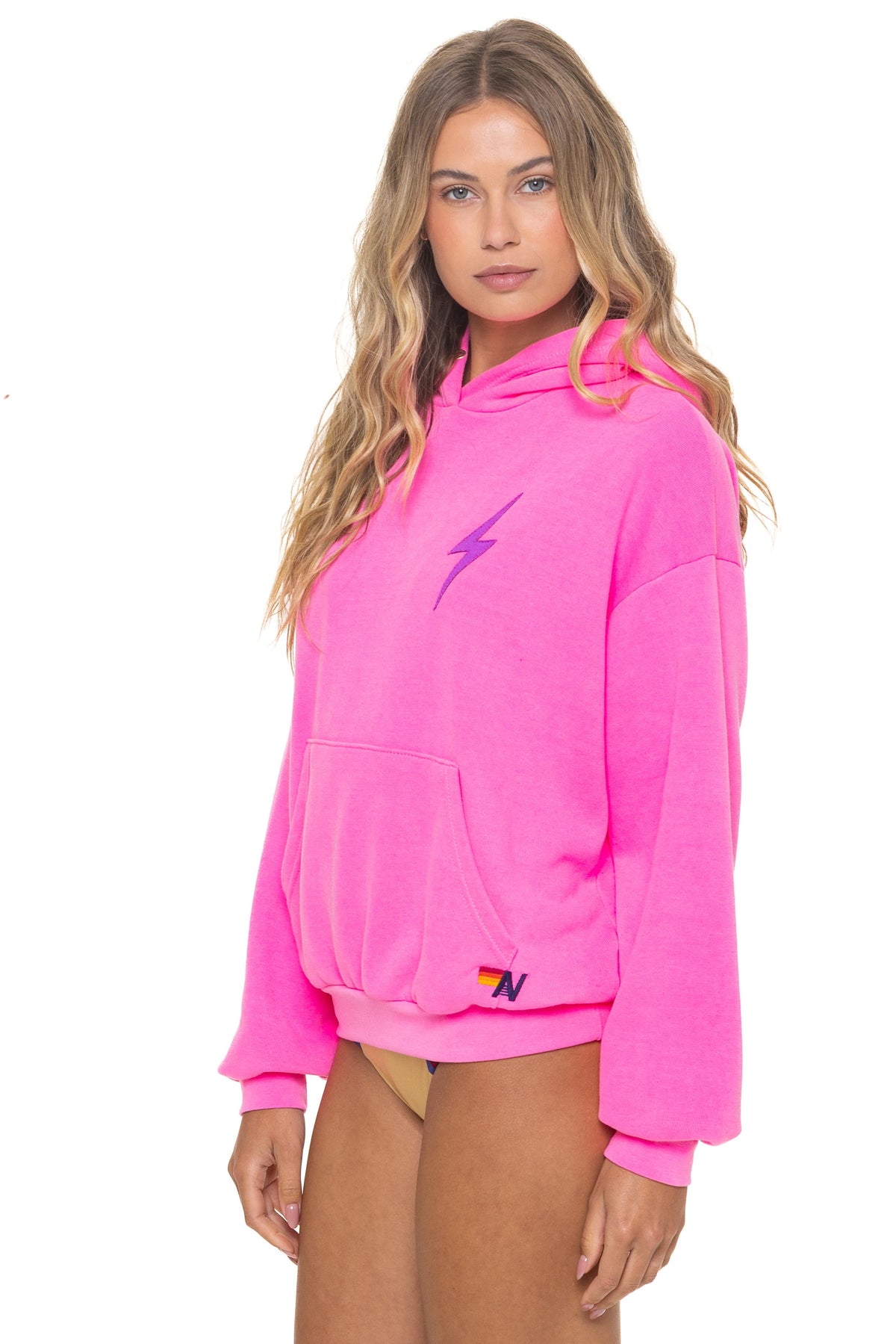 Classic BOLT STITCH RELAXED PULLOVER HOODIE - NEON PINK NEON PURPLE