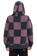Classic CHECK QUILT ZIP HOODIE - CHARCOAL MOCHA