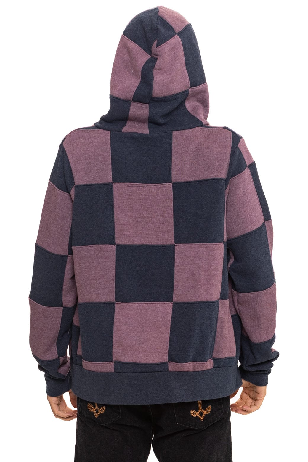 Classic CHECK QUILT ZIP HOODIE - CHARCOAL MOCHA