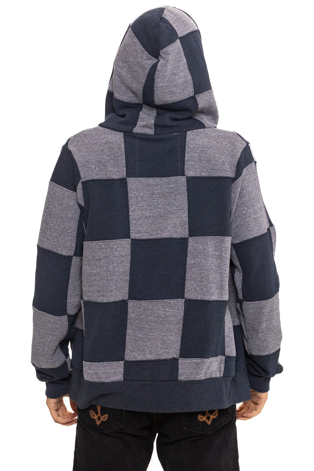 Classic CHECK QUILT ZIP HOODIE - HEATHER CHARCOAL