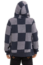 Classic CHECK QUILT ZIP HOODIE - HEATHER CHARCOAL