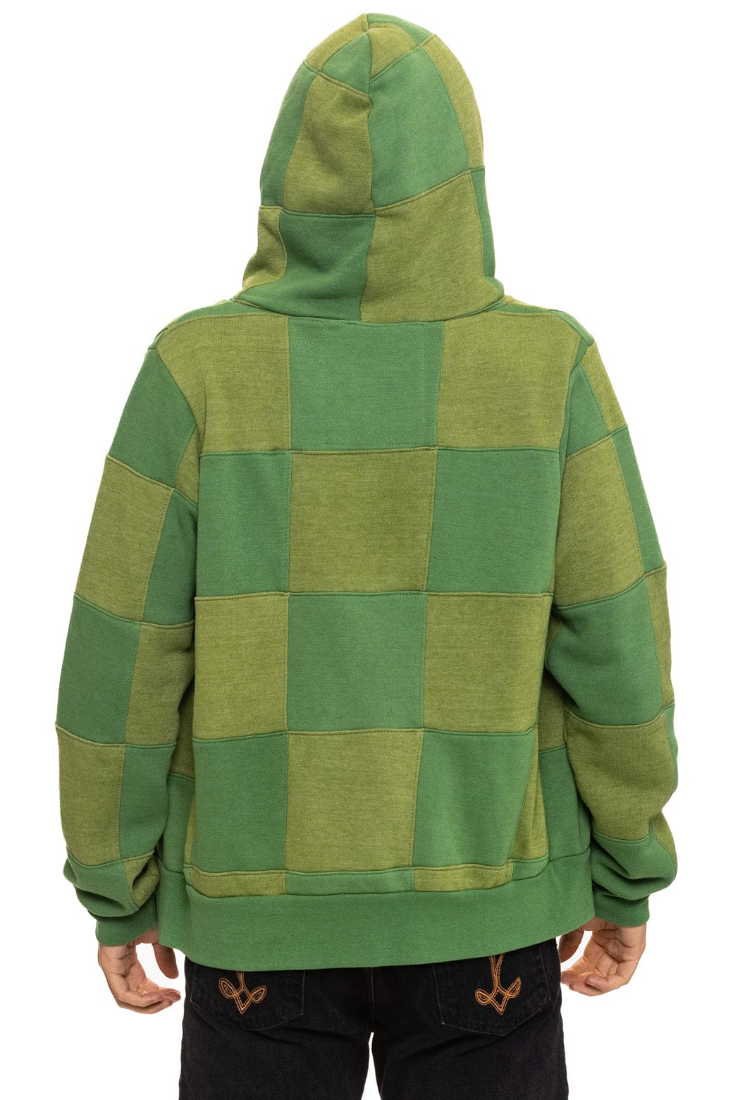 Classic CHECK QUILT ZIP HOODIE - JUNGLE GREEN PALM