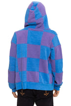 Classic CHECK QUILT ZIP HOODIE - LAVENDER OCEAN