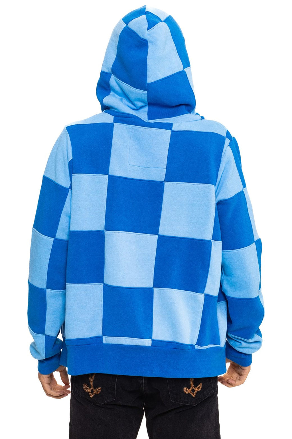 Classic CHECK QUILT ZIP HOODIE - SKY ADVENTURE BLUE