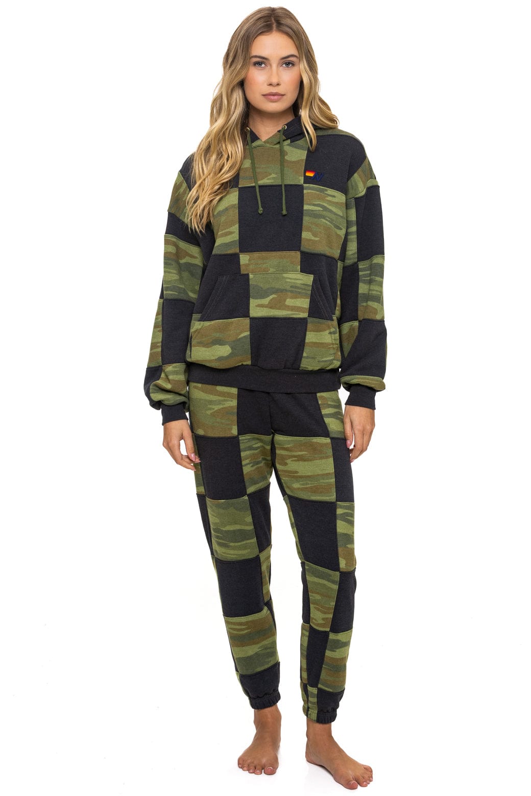 Classic CHECK QUILT RELAXED PULLOVER HOODIE - SMOKE CAMO