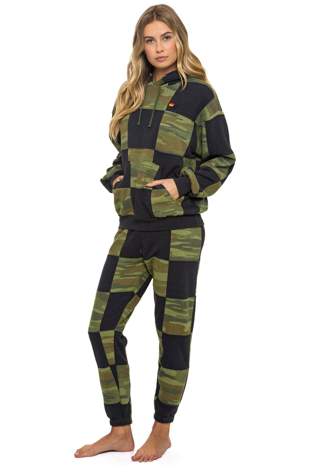 Classic CHECK QUILT RELAXED PULLOVER HOODIE - SMOKE CAMO