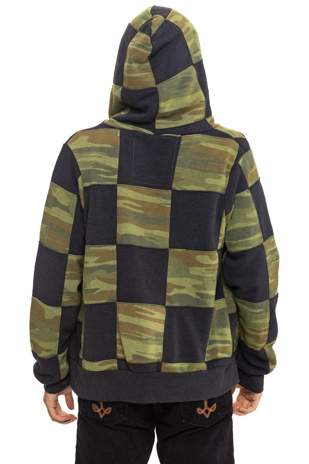 Classic CHECK QUILT ZIP HOODIE - SMOKE CAMO