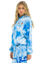 Classic LOS ANGELES DODGERS HAND DYED RELAXED PULLOVER HOODIE - TIE DYE BLUE