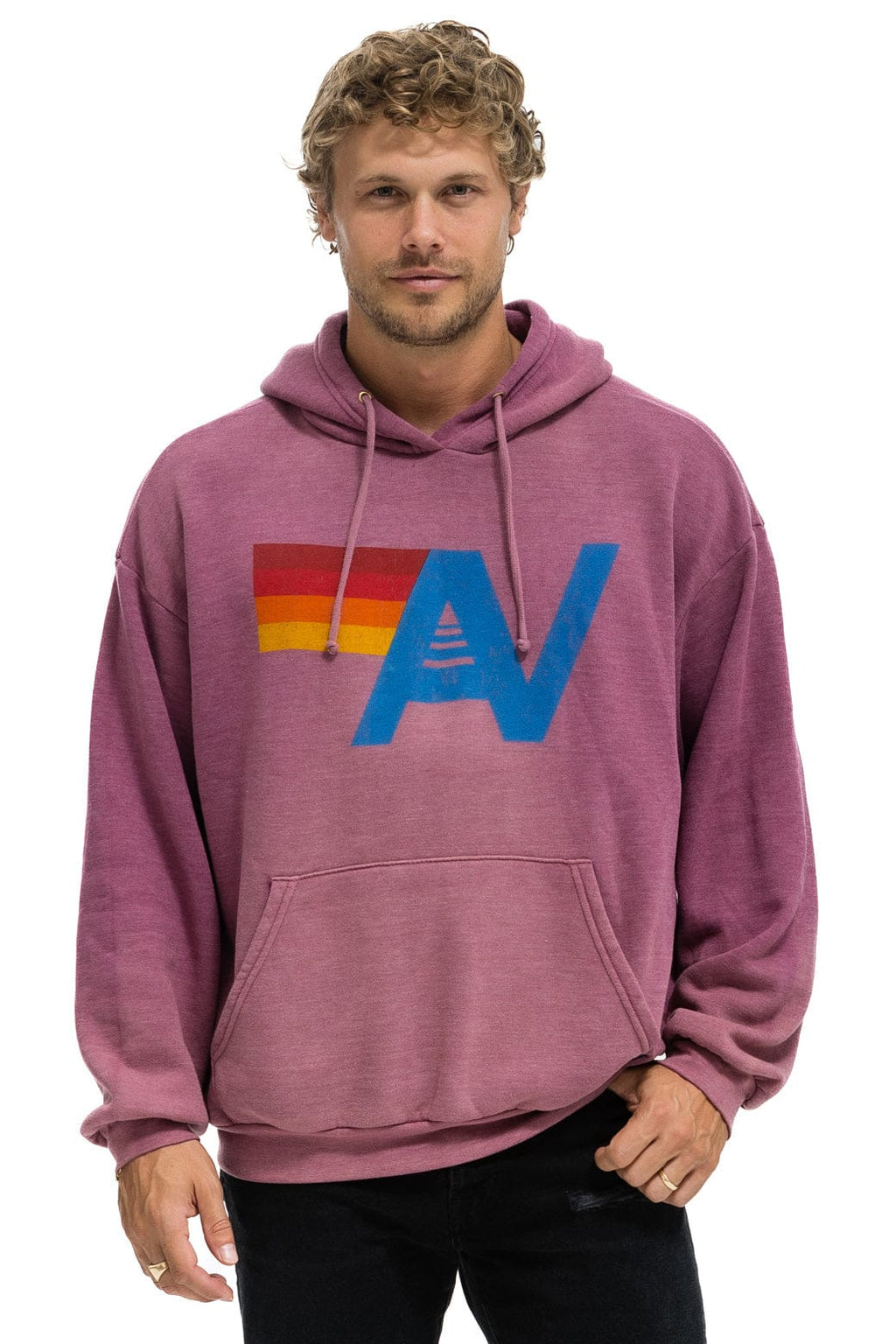 Classic VINTAGE LOGO RELAXED PULLOVER HOODIE - FADED BERRY