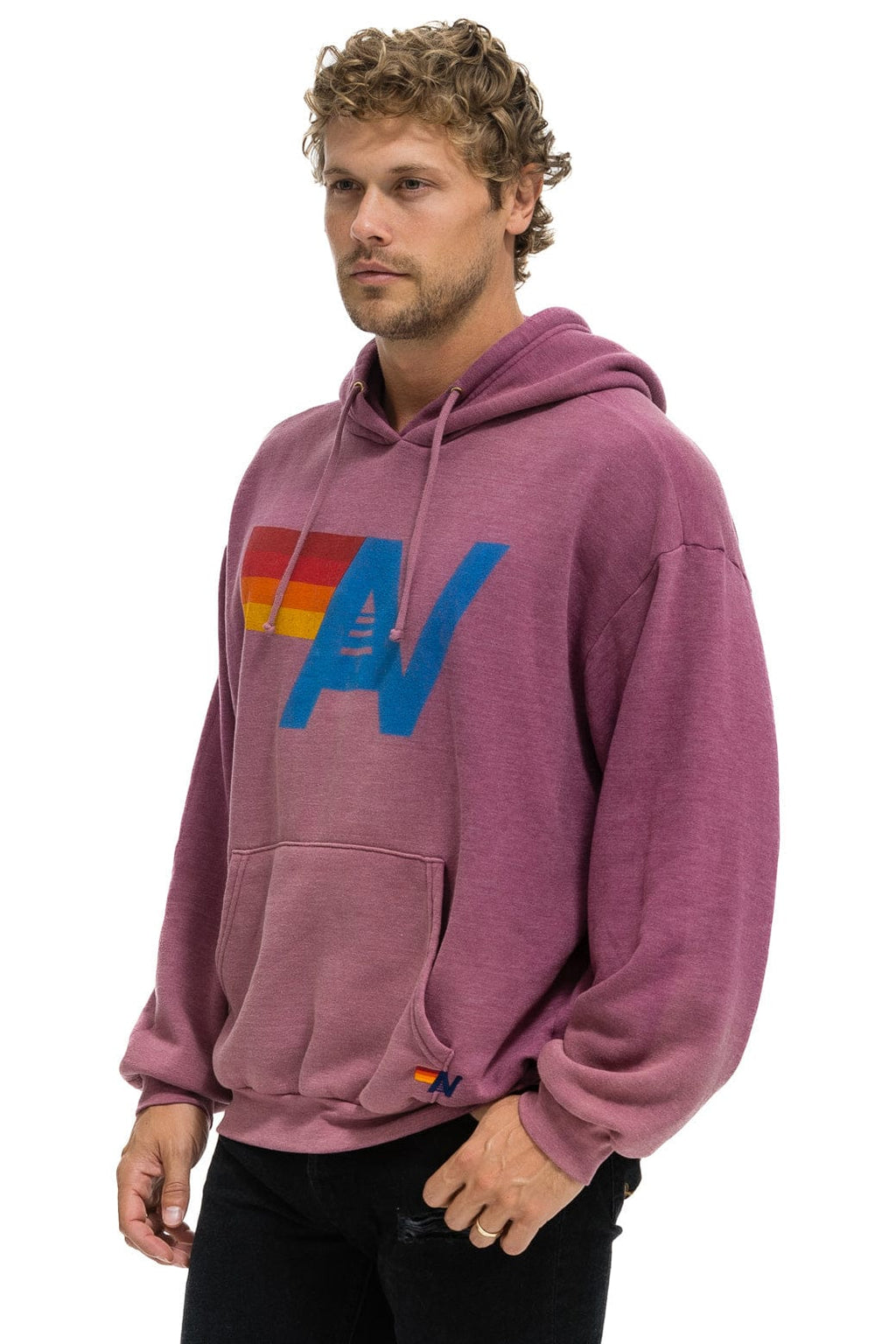 Classic VINTAGE LOGO RELAXED PULLOVER HOODIE - FADED BERRY