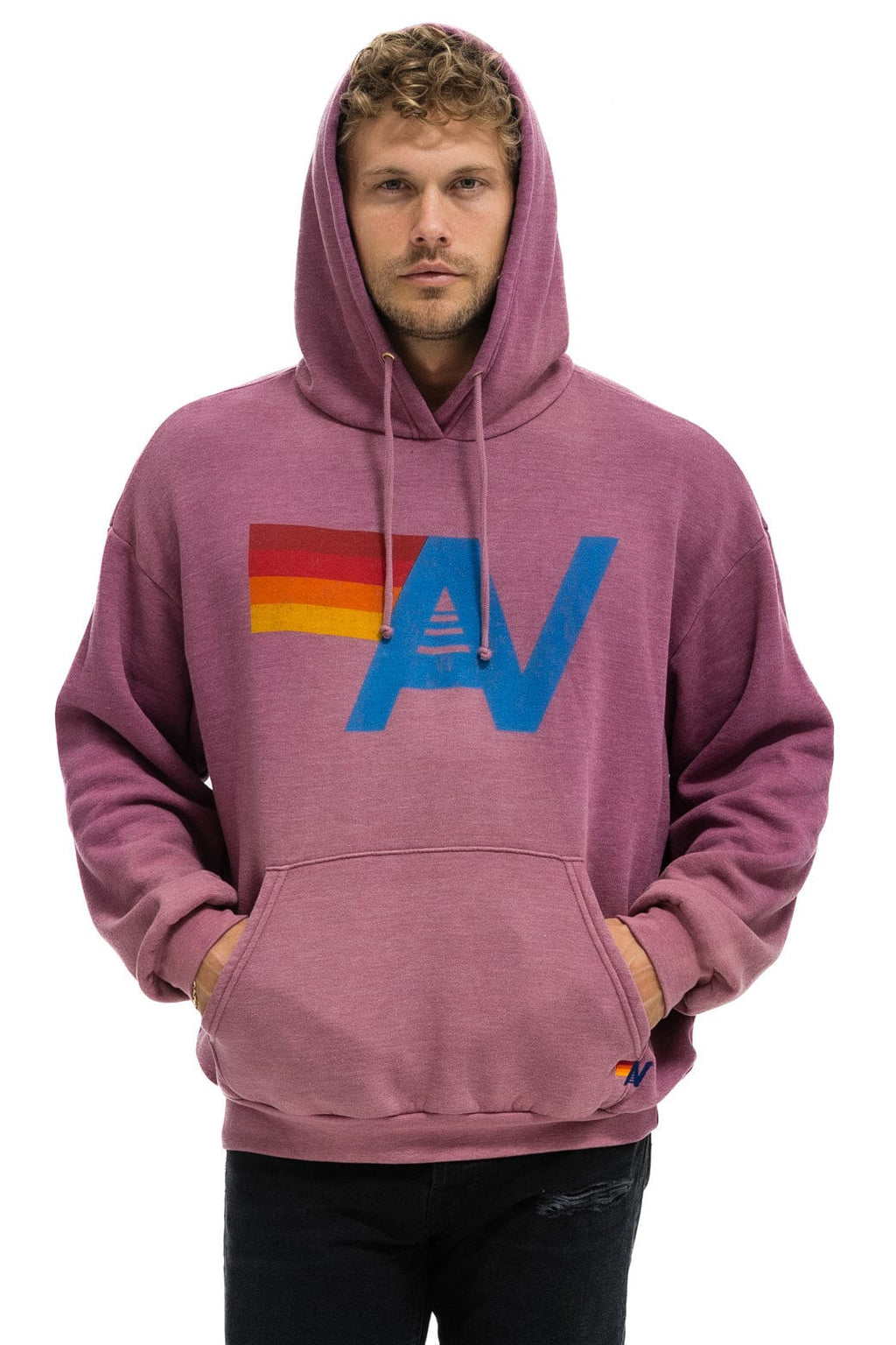 Classic VINTAGE LOGO RELAXED PULLOVER HOODIE - FADED BERRY
