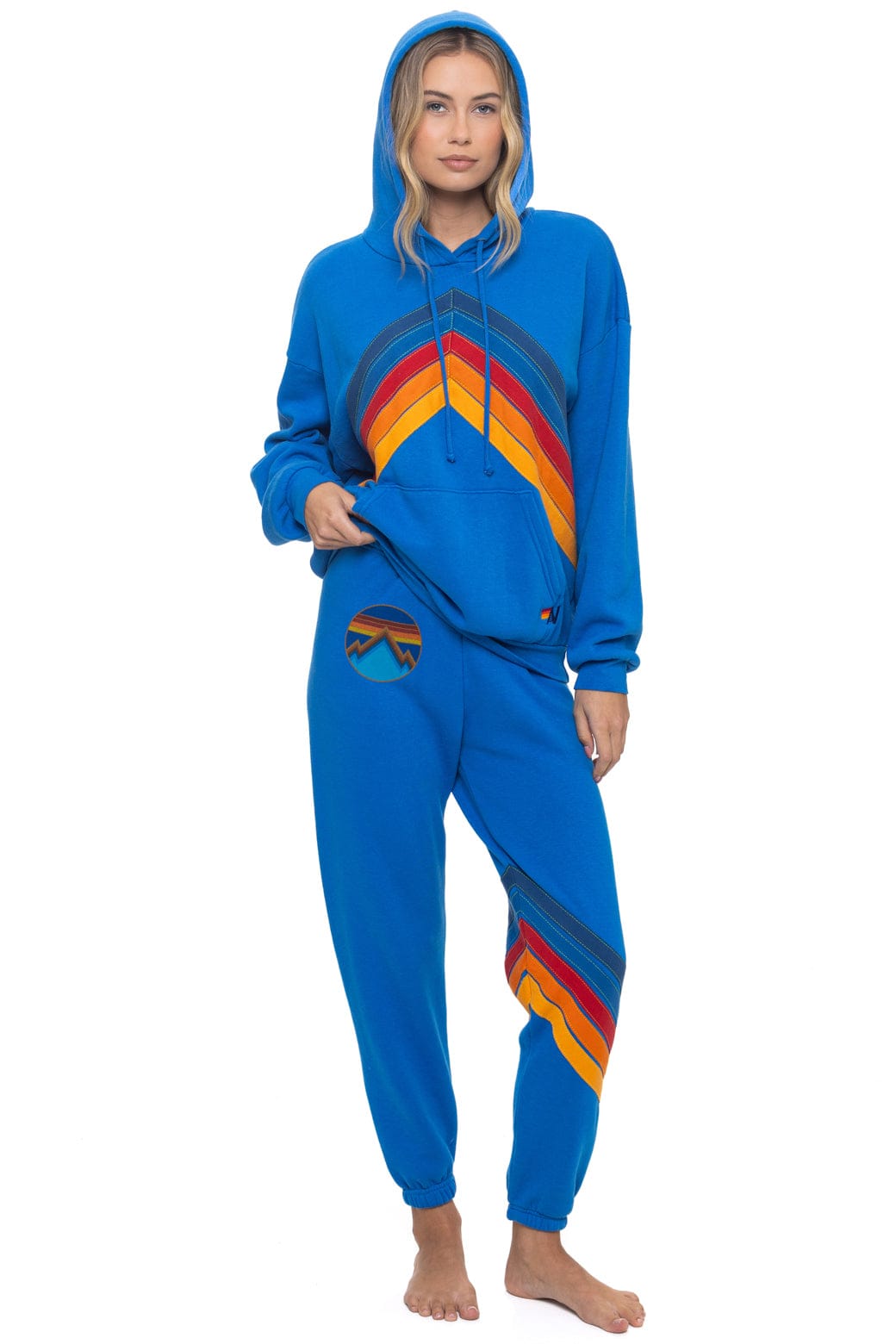 Classic MOUNTAIN STITCH CHEVRON PULLOVER HOODIE RELAXED - ADVENTURE BLUE