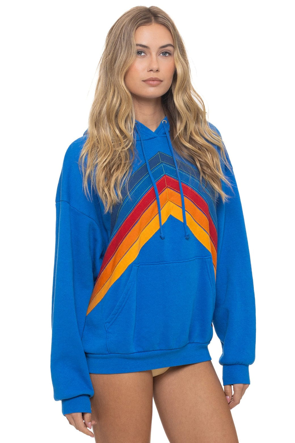 Classic MOUNTAIN STITCH CHEVRON PULLOVER HOODIE RELAXED - ADVENTURE BLUE