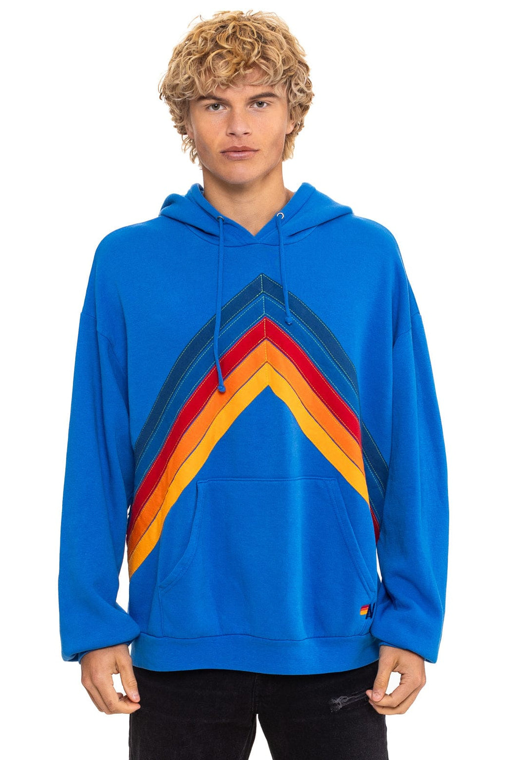 Classic MOUNTAIN STITCH CHEVRON PULLOVER HOODIE RELAXED - ADVENTURE BLUE