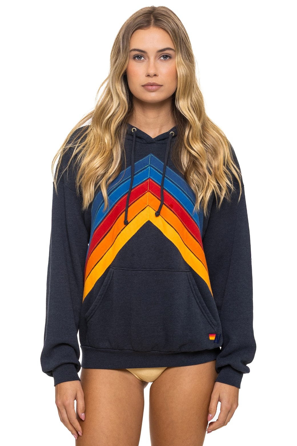 Classic MOUNTAIN STITCH CHEVRON PULLOVER HOODIE RELAXED - CHARCOAL