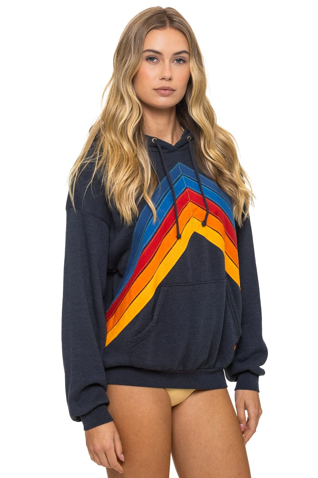 Classic MOUNTAIN STITCH CHEVRON PULLOVER HOODIE RELAXED - CHARCOAL
