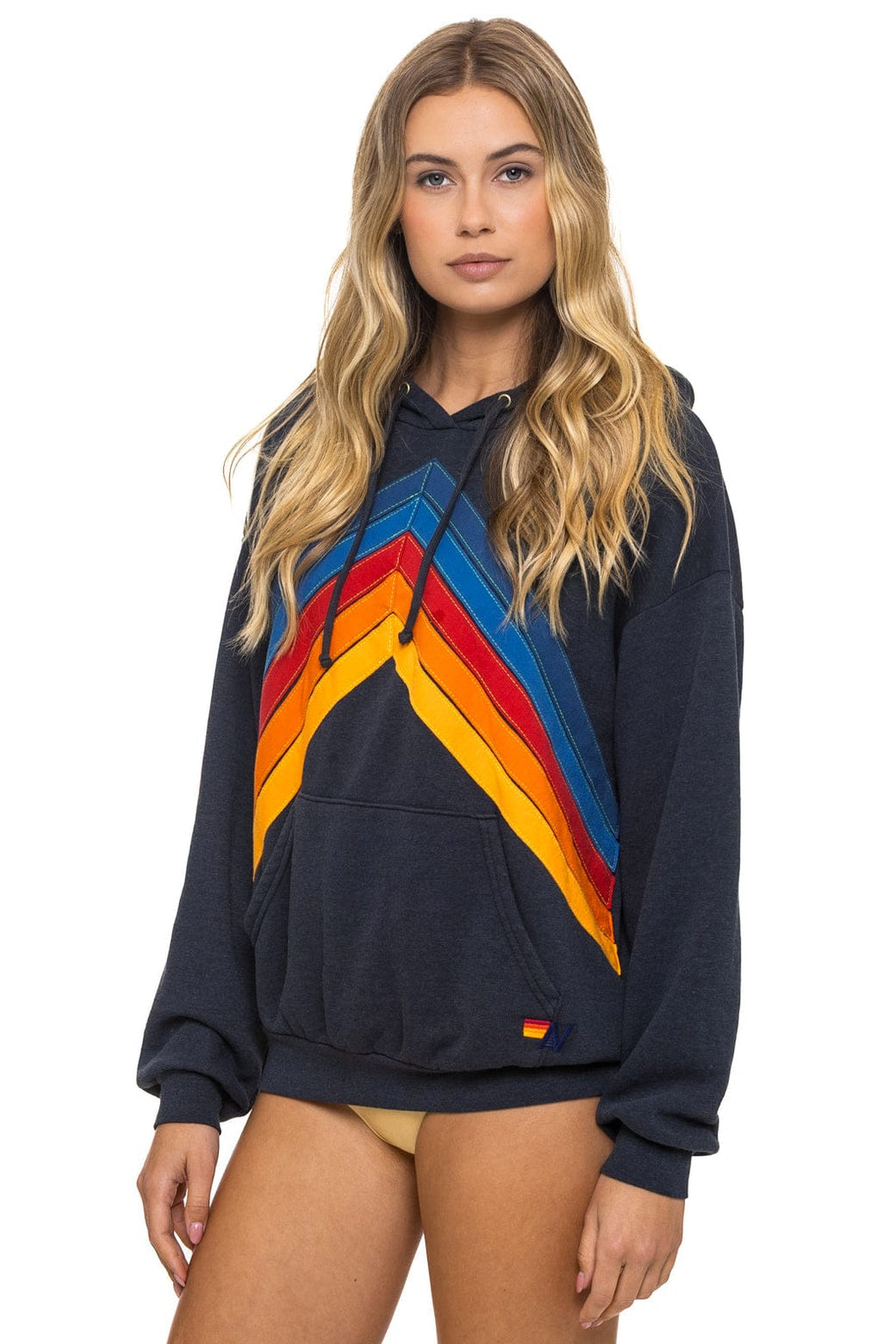 Classic MOUNTAIN STITCH CHEVRON PULLOVER HOODIE RELAXED - CHARCOAL