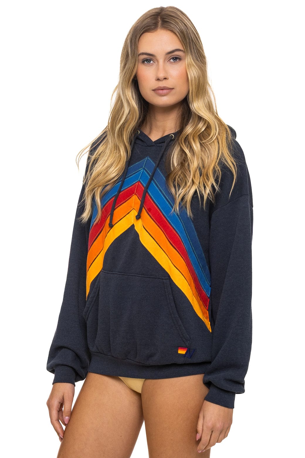 Classic MOUNTAIN STITCH CHEVRON PULLOVER HOODIE RELAXED - CHARCOAL