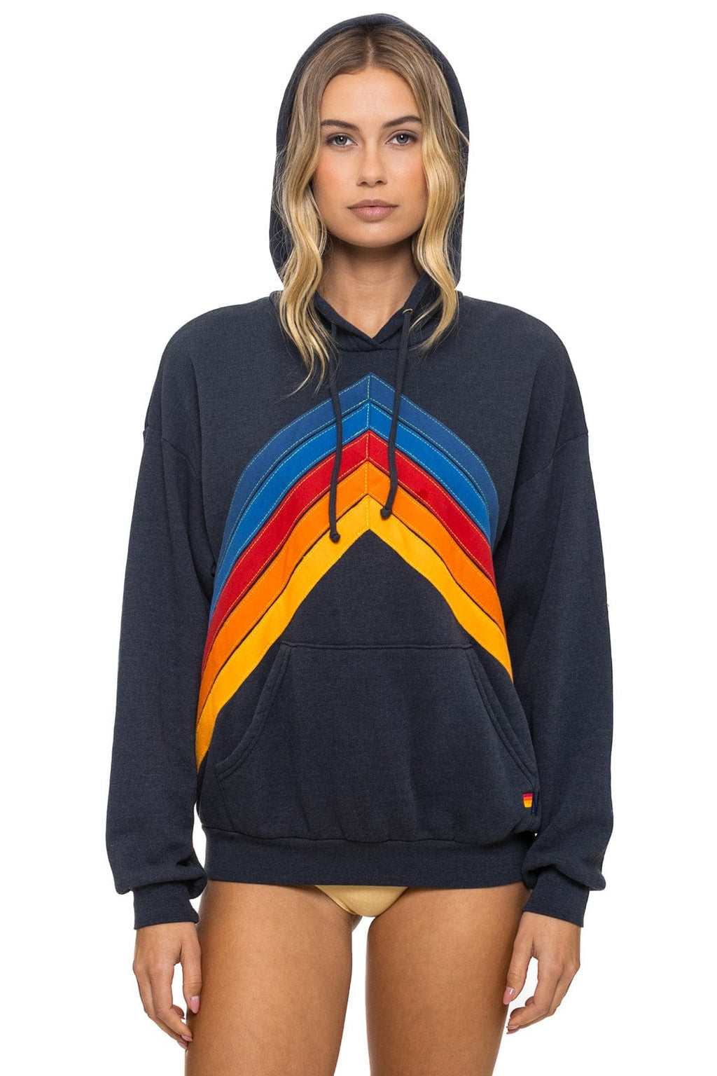 Classic MOUNTAIN STITCH CHEVRON PULLOVER HOODIE RELAXED - CHARCOAL