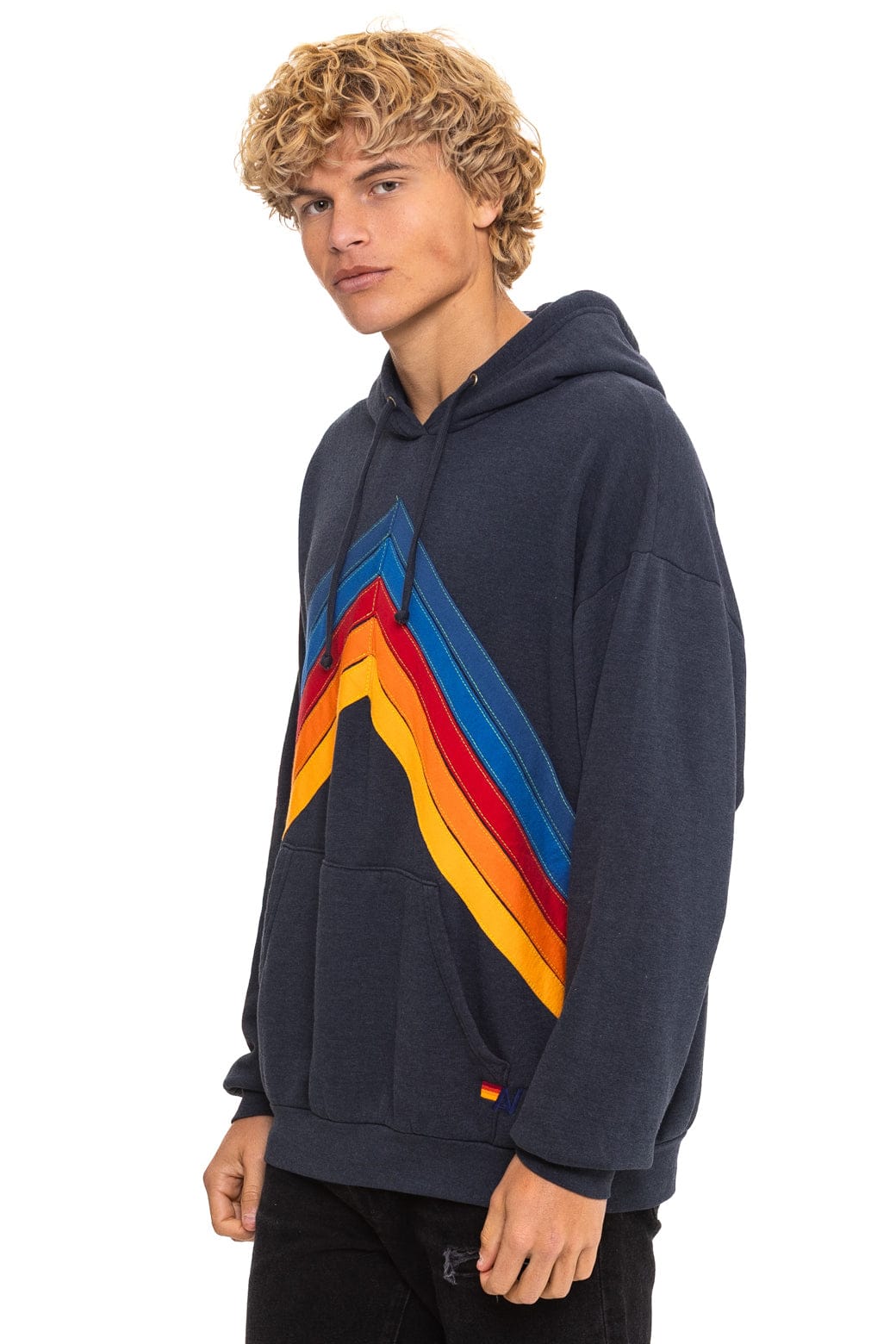 Classic MOUNTAIN STITCH CHEVRON PULLOVER HOODIE RELAXED - CHARCOAL